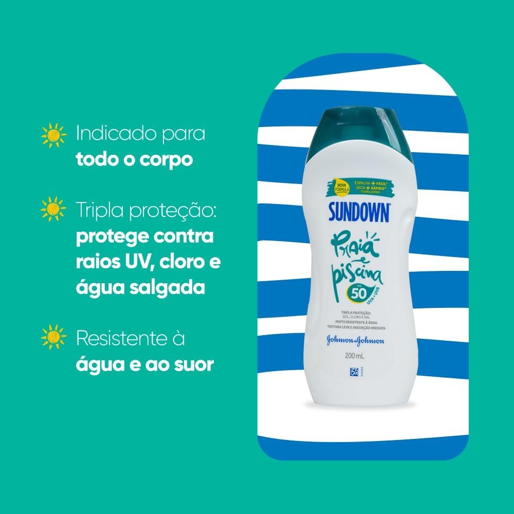 Sundown Protetor Solar Corpo e Rosto Praia e Piscina FPS 50, 120ml, 200ml e 350ml - Image 14