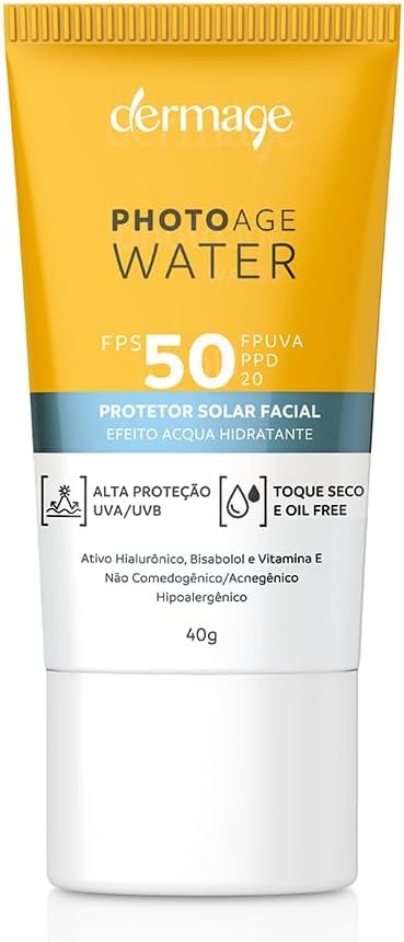 Photoage Water, Protetor Solar Incolor com FPS50 e PPD20, 40g