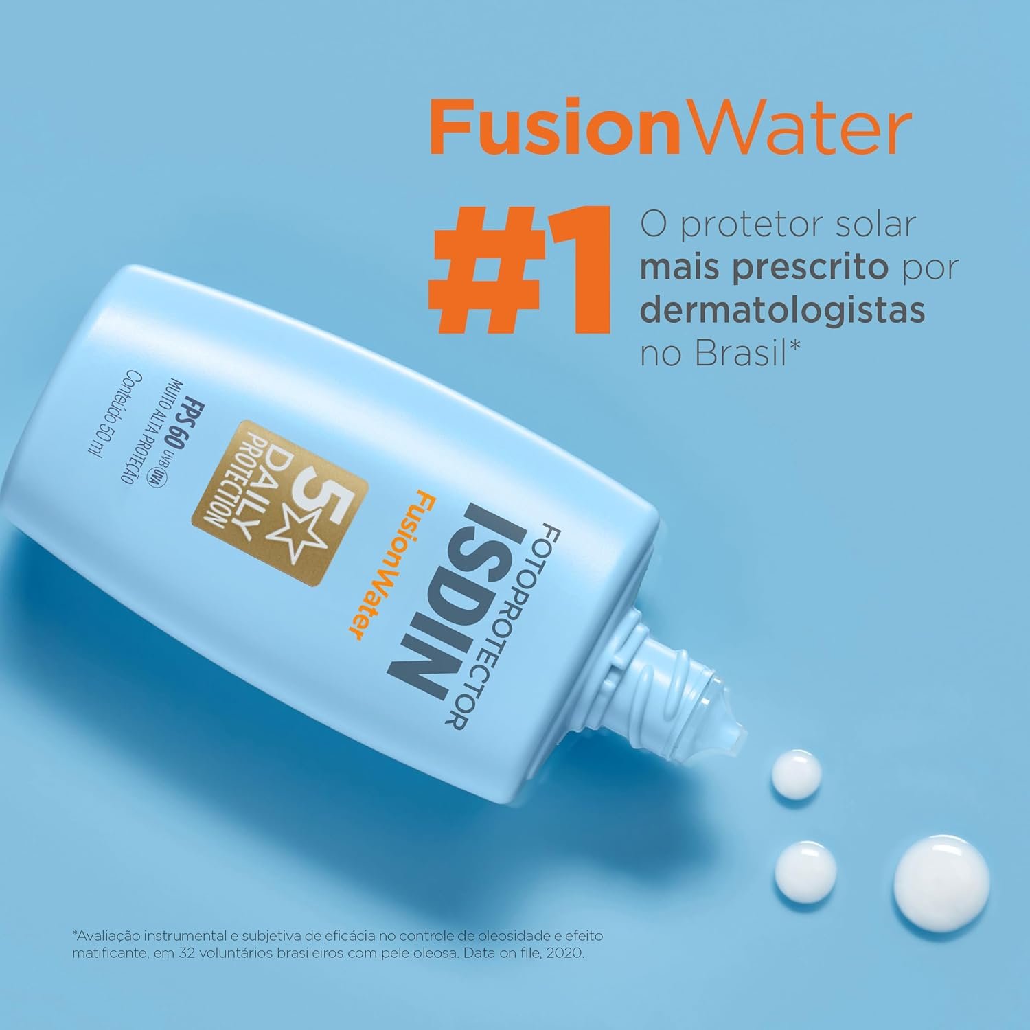 ISDIN Protetor Solar Facial Fusion Water 5 Stars Sem Cor FPS 60-50ml - Image 5