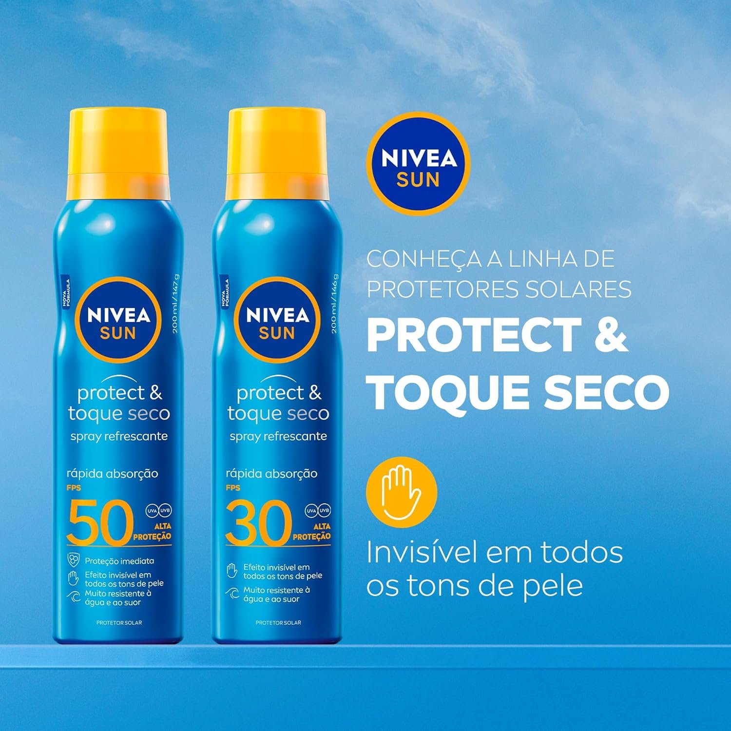 NIVEA SUN Protetor Solar Spray Protect & Toque Seco FPS 30 200ml - Image 8
