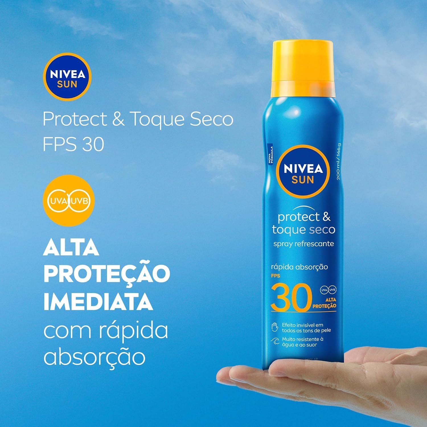 NIVEA SUN Protetor Solar Spray Protect & Toque Seco FPS 30 200ml - Image 2